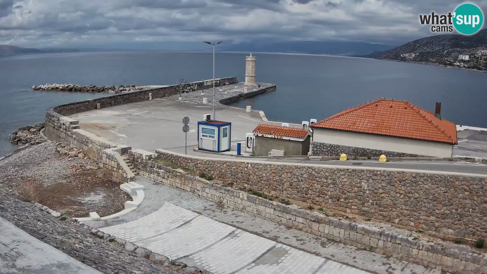 Senj Hafen Webcam – Wellenbrecher & Leuchtturm Liveblick
