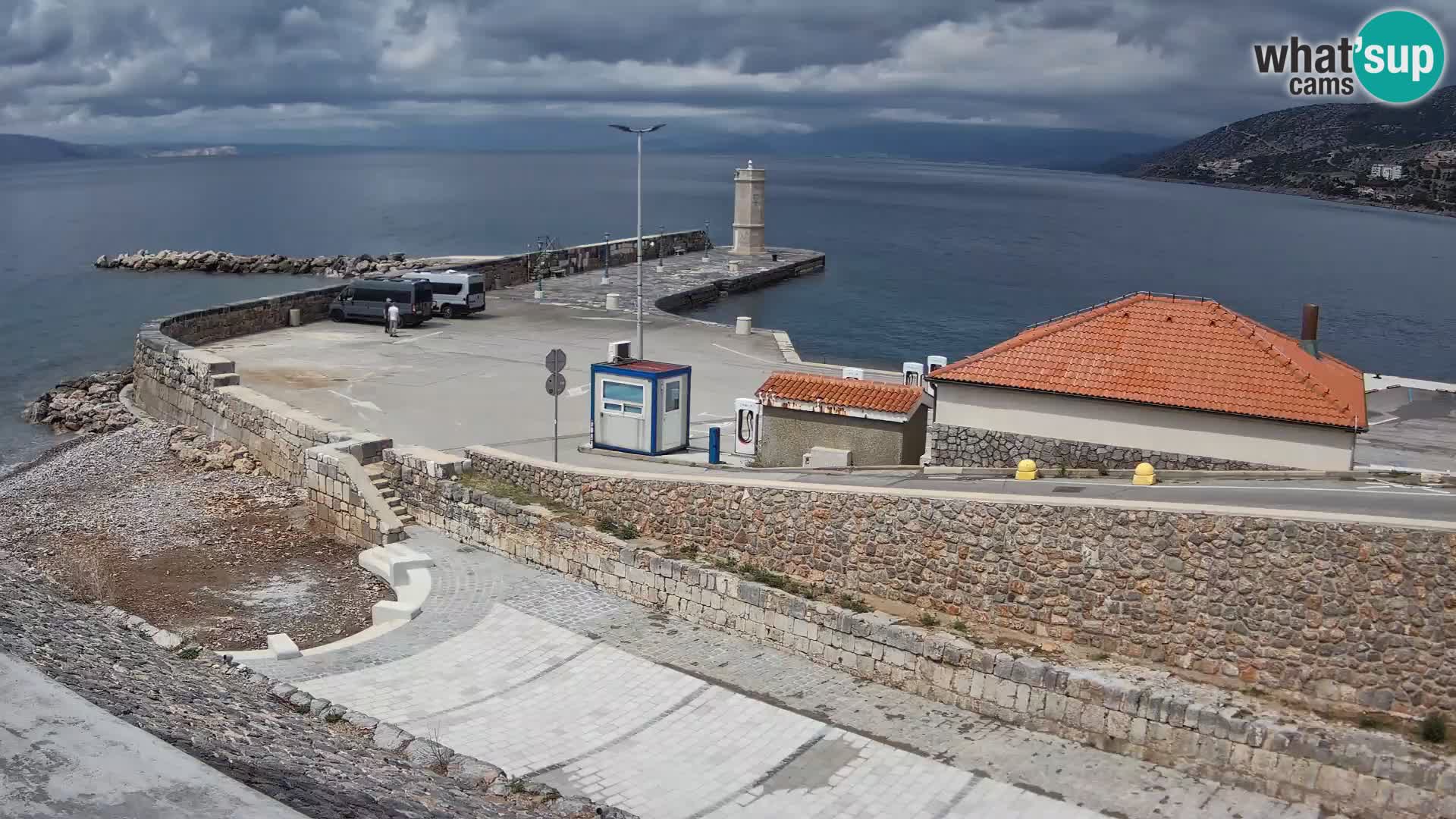 Webcam port de Senj – Vue sur la jetée et le phare