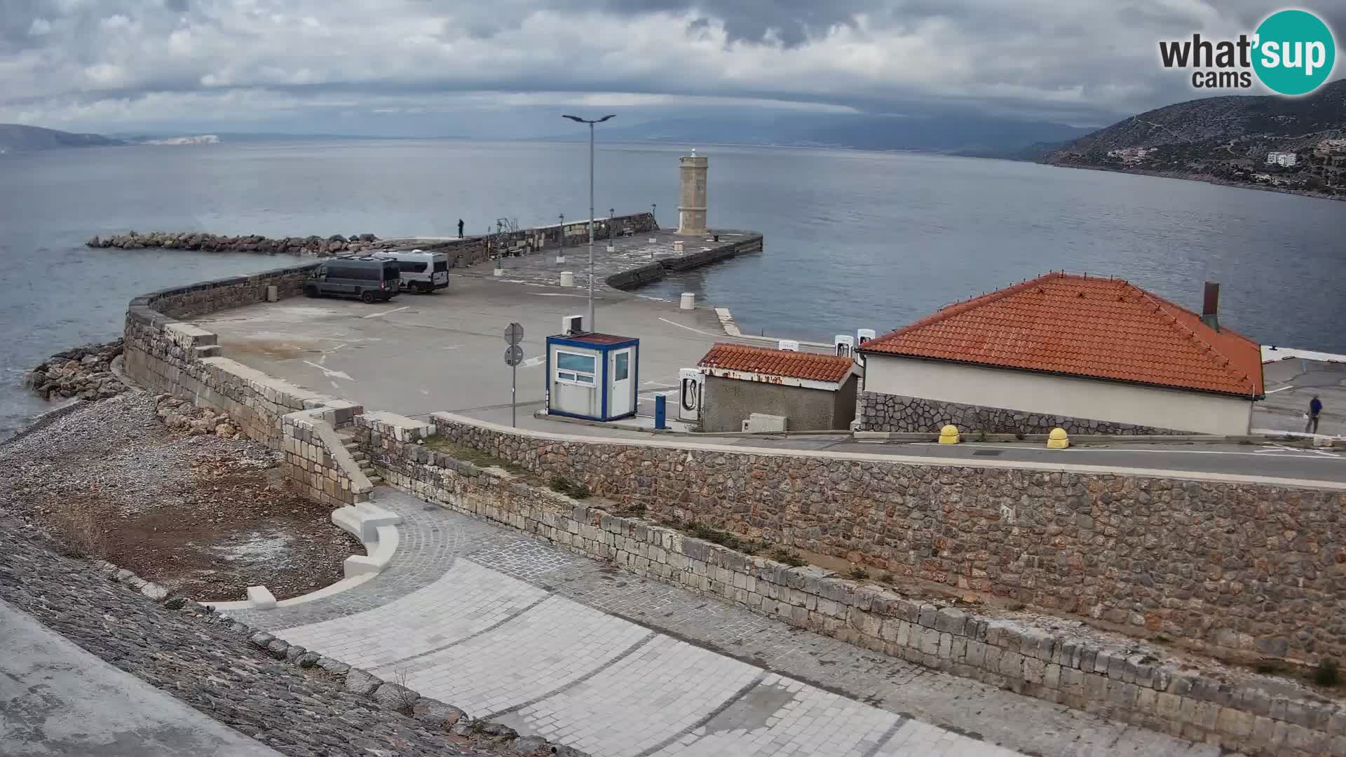 Senj Hafen Webcam – Wellenbrecher & Leuchtturm Liveblick