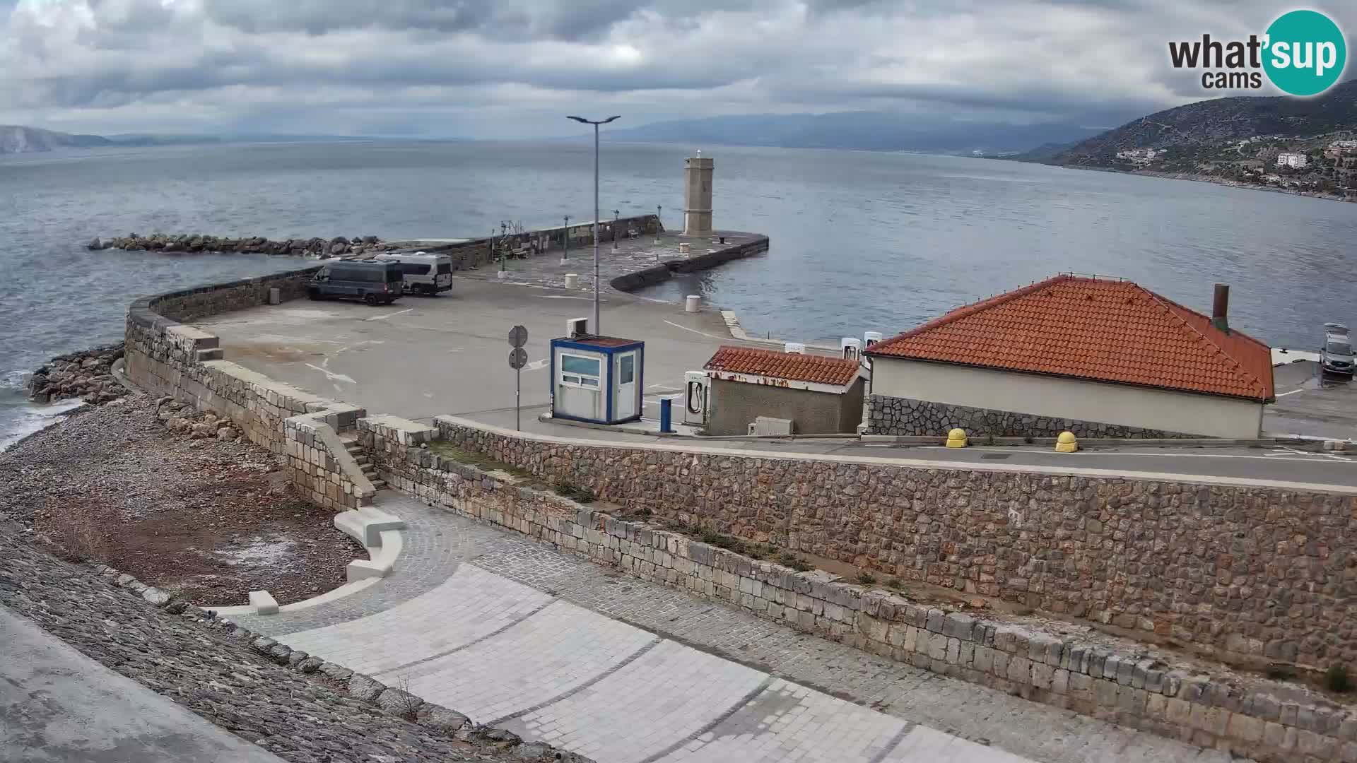 Webcam puerto de Senj – Rompeolas y faro en directo