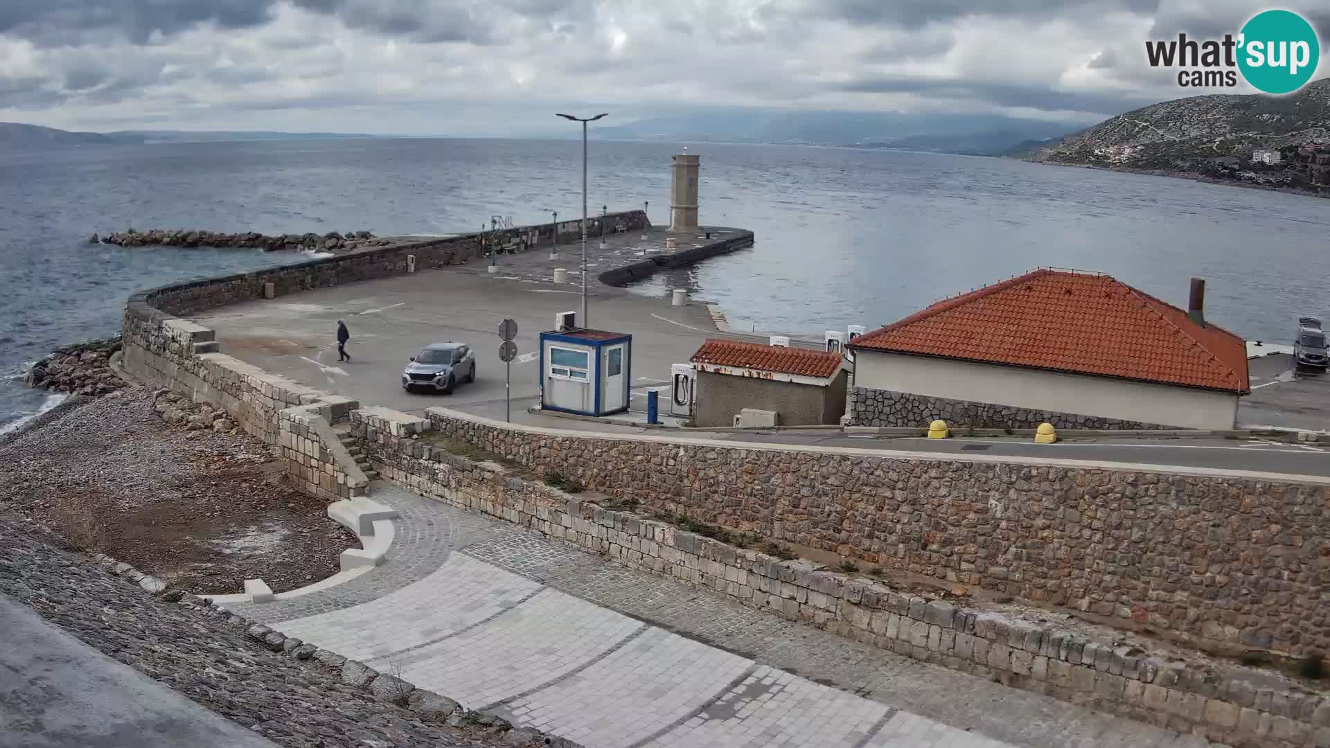 Senj Hafen Webcam – Wellenbrecher & Leuchtturm Liveblick