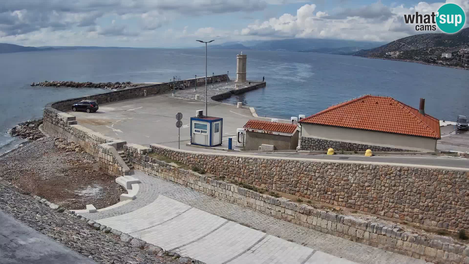 Senj Hafen Webcam – Wellenbrecher & Leuchtturm Liveblick