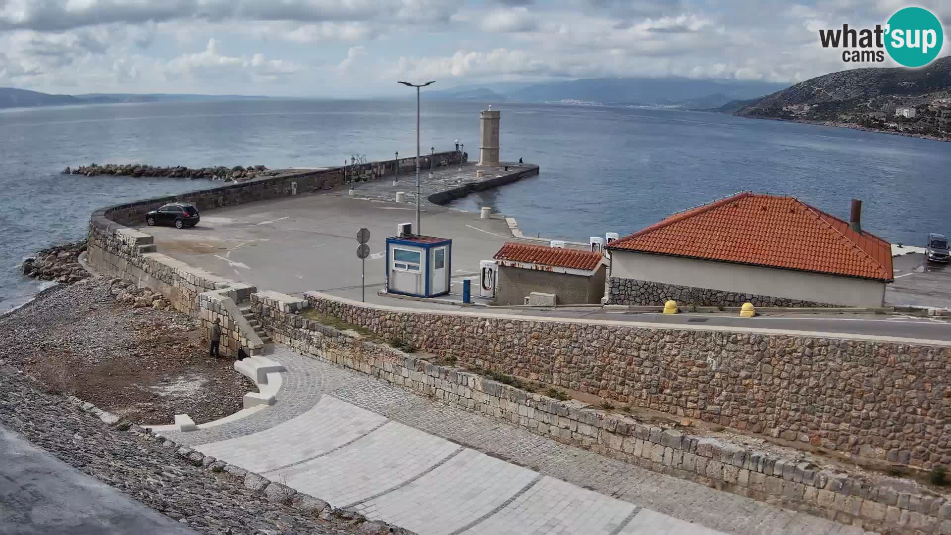 Webcam port de Senj – Vue sur la jetée et le phare