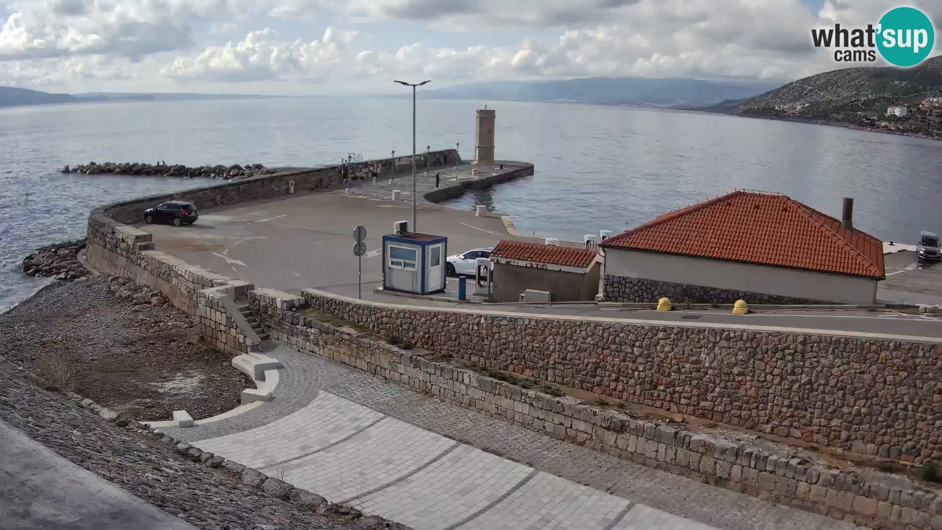 Senj Hafen Webcam – Wellenbrecher & Leuchtturm Liveblick