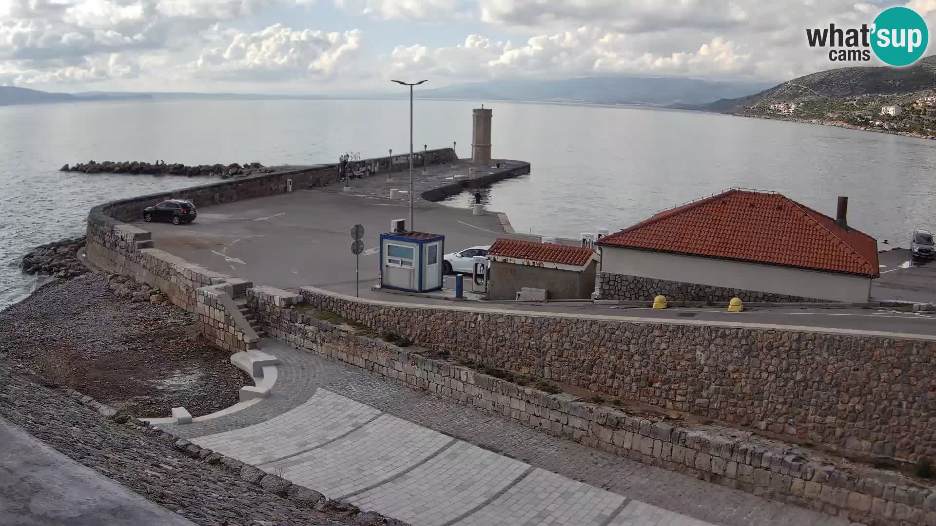 Senj Hafen Webcam – Wellenbrecher & Leuchtturm Liveblick