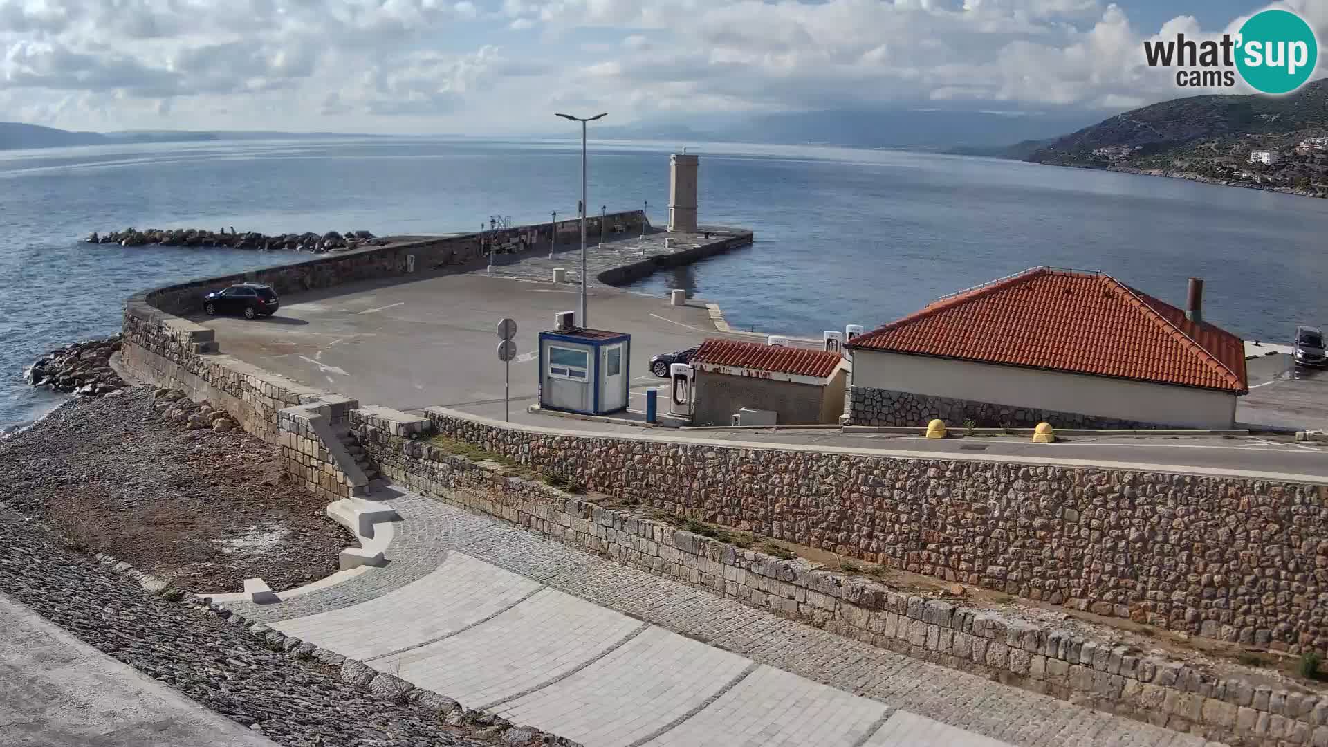 Senj Hafen Webcam – Wellenbrecher & Leuchtturm Liveblick