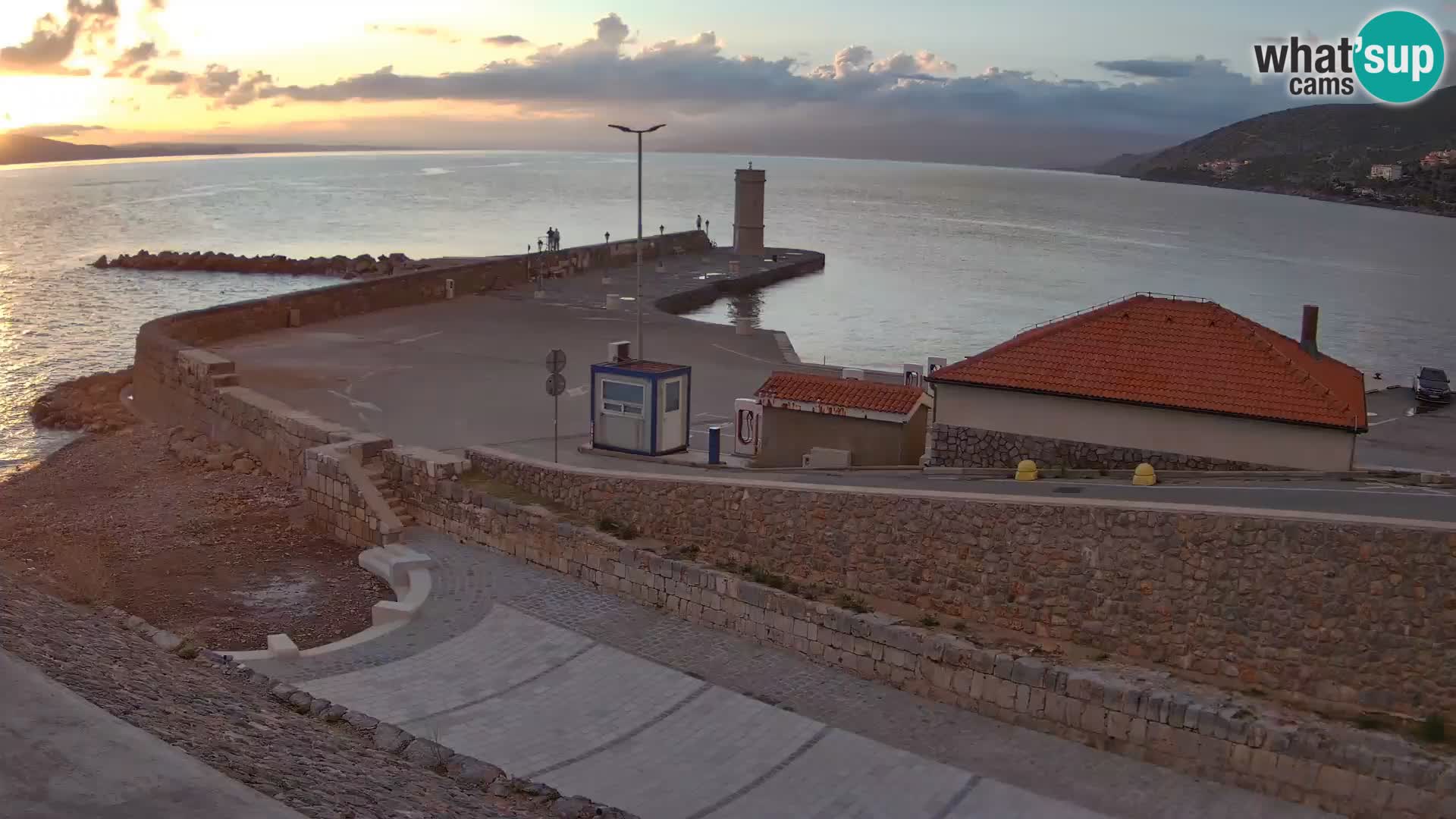 Webcam port de Senj – Vue sur la jetée et le phare