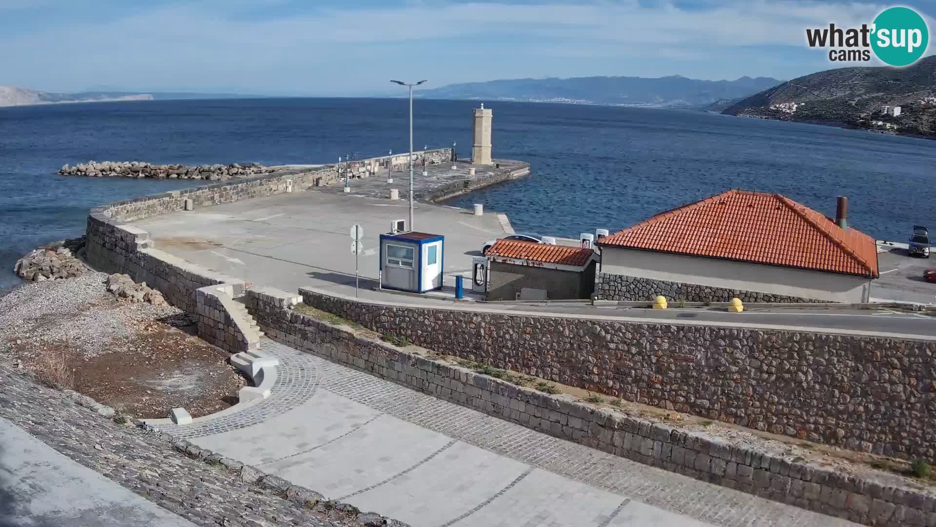 Senj Hafen Webcam – Wellenbrecher & Leuchtturm Liveblick
