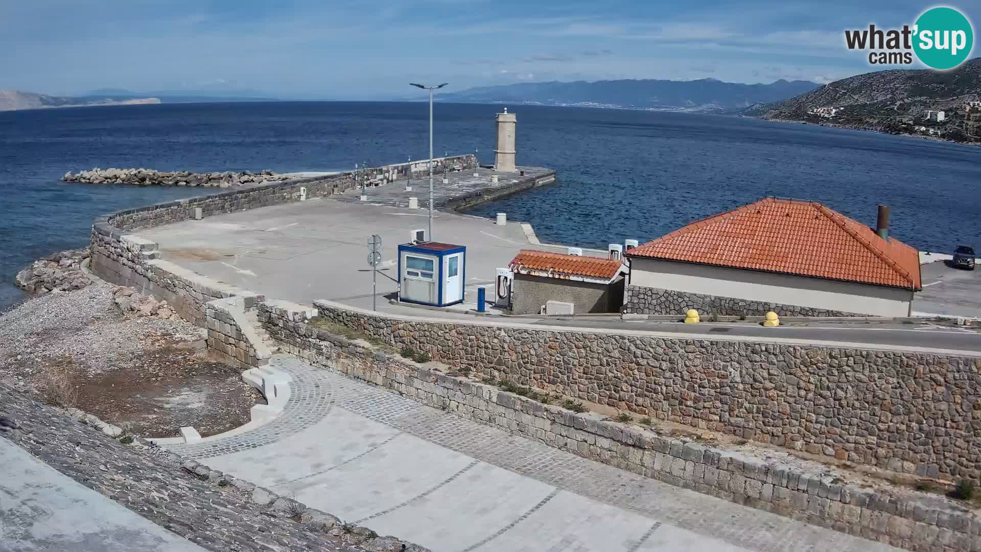 Senj Hafen Webcam – Wellenbrecher & Leuchtturm Liveblick