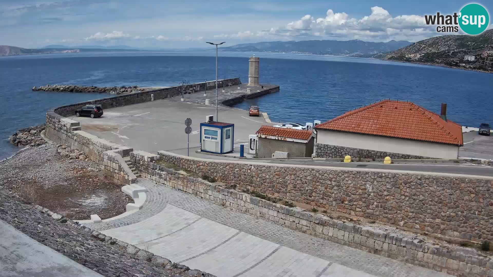 Senj Hafen Webcam – Wellenbrecher & Leuchtturm Liveblick