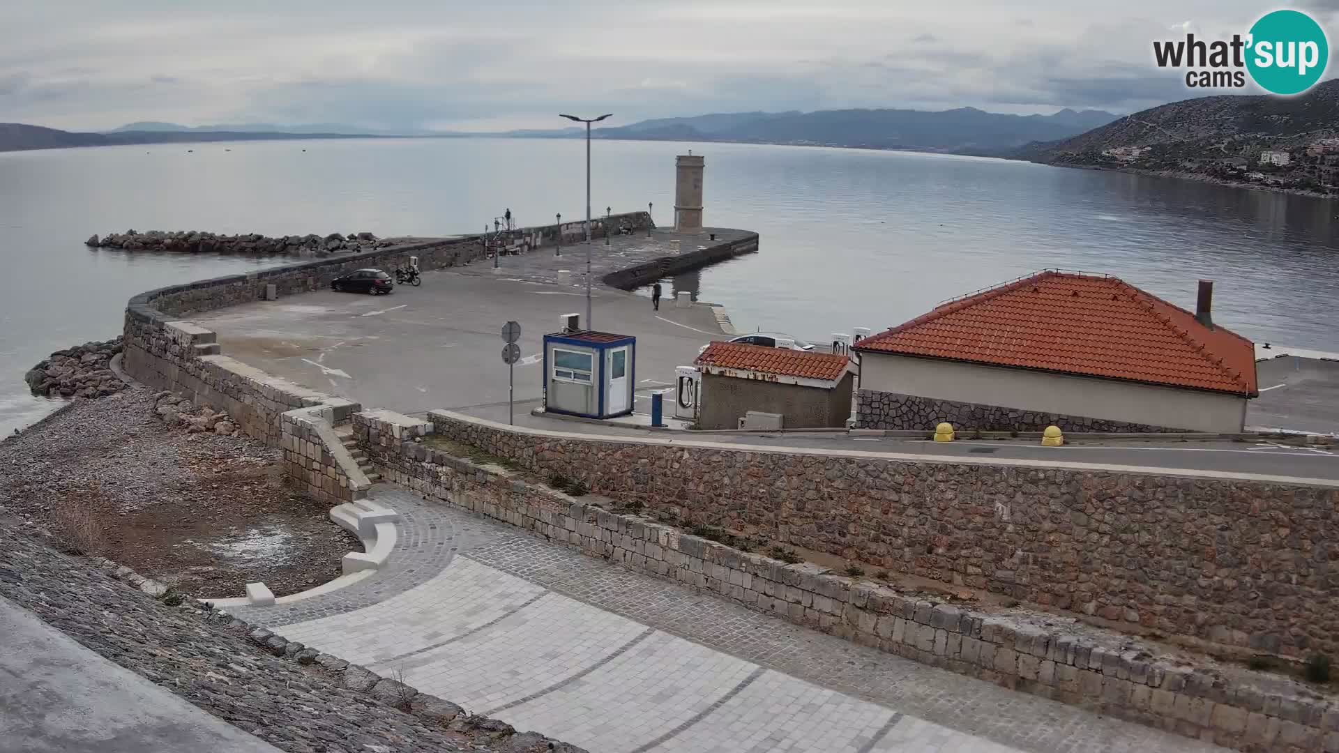 Senj Hafen Webcam – Wellenbrecher & Leuchtturm Liveblick