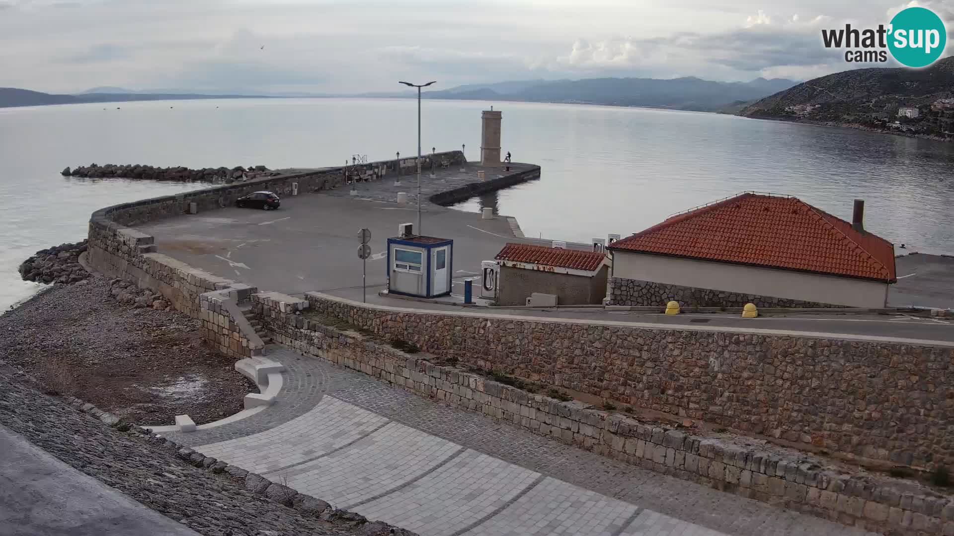 Webcam port de Senj – Vue sur la jetée et le phare
