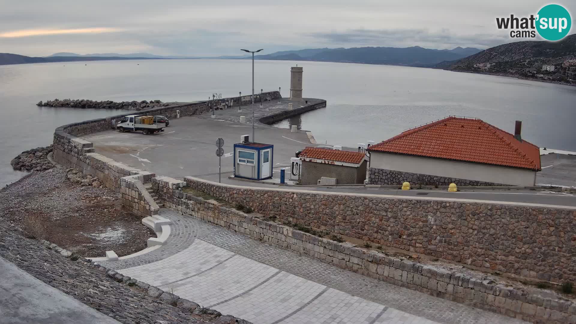 Senj Hafen Webcam – Wellenbrecher & Leuchtturm Liveblick