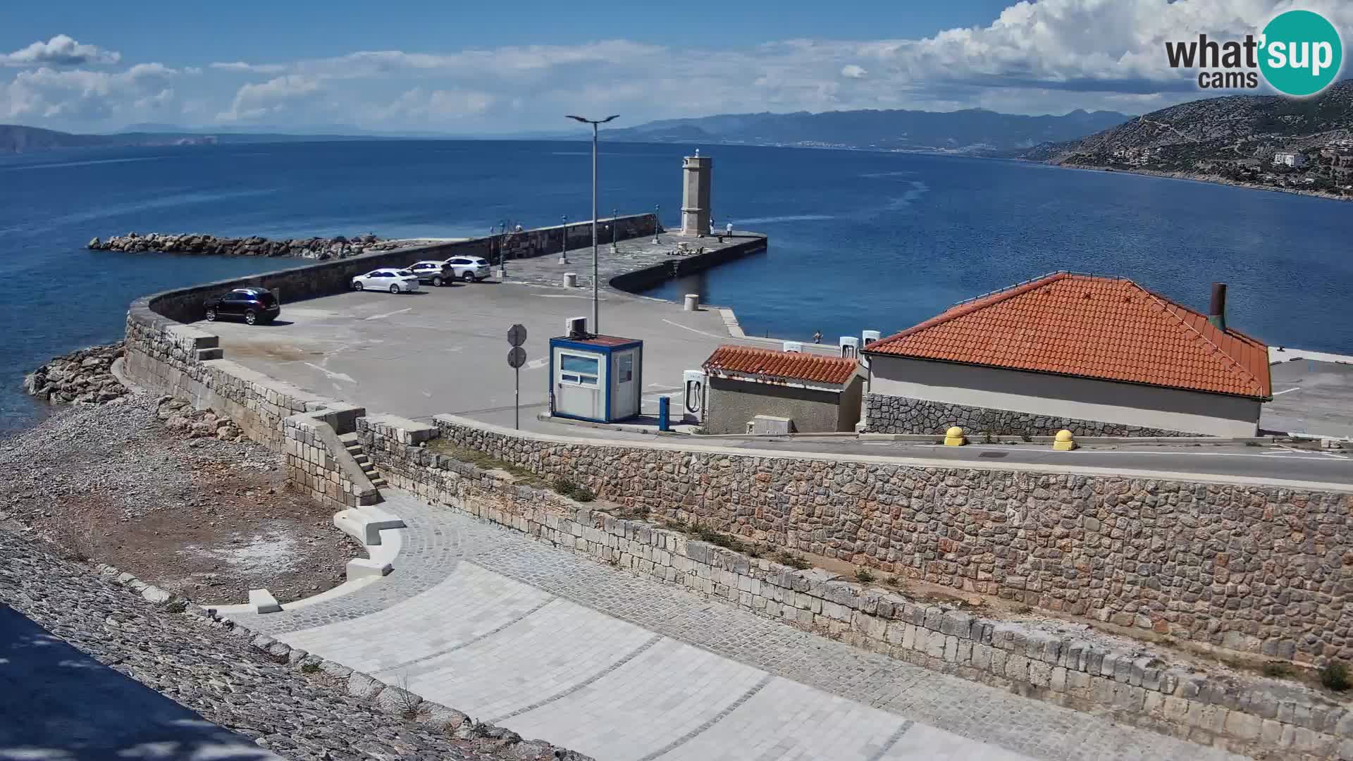 Senj Hafen Webcam – Wellenbrecher & Leuchtturm Liveblick