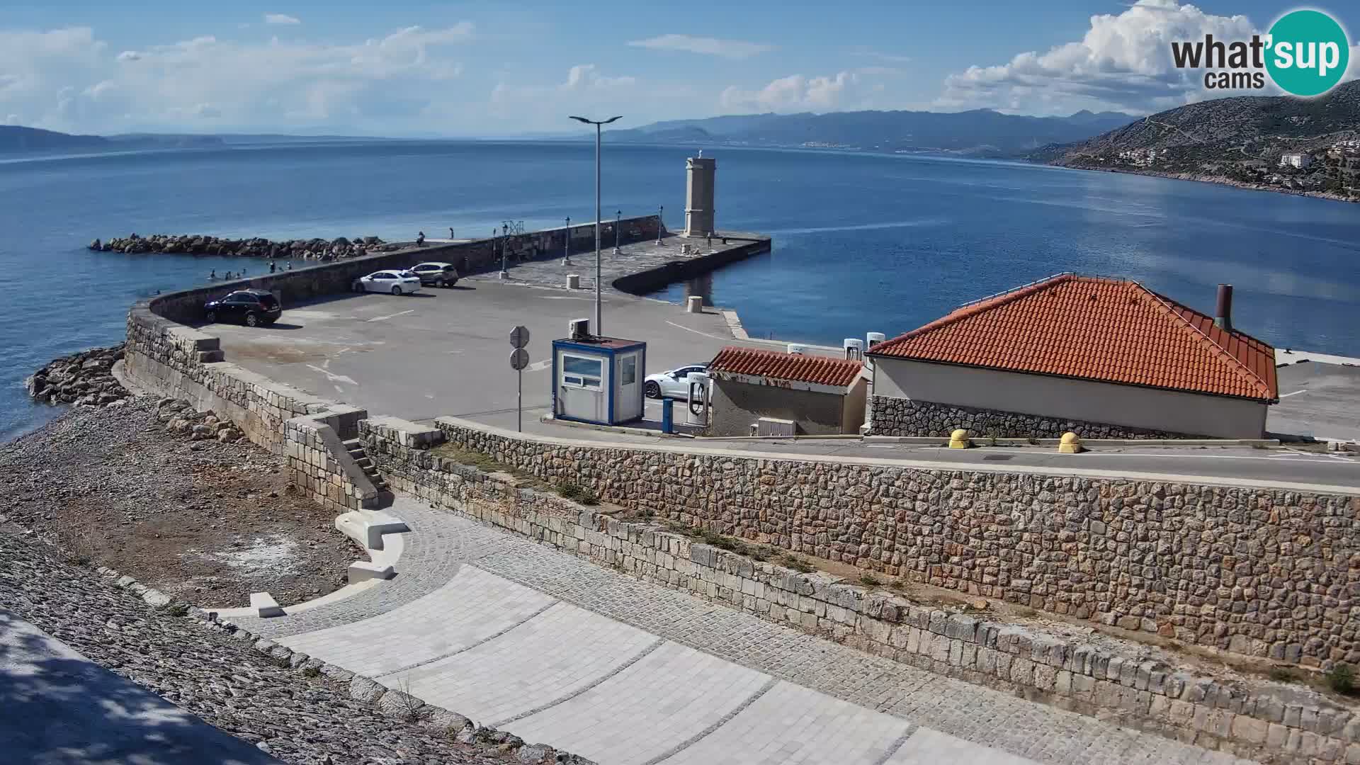 Senj Hafen Webcam – Wellenbrecher & Leuchtturm Liveblick