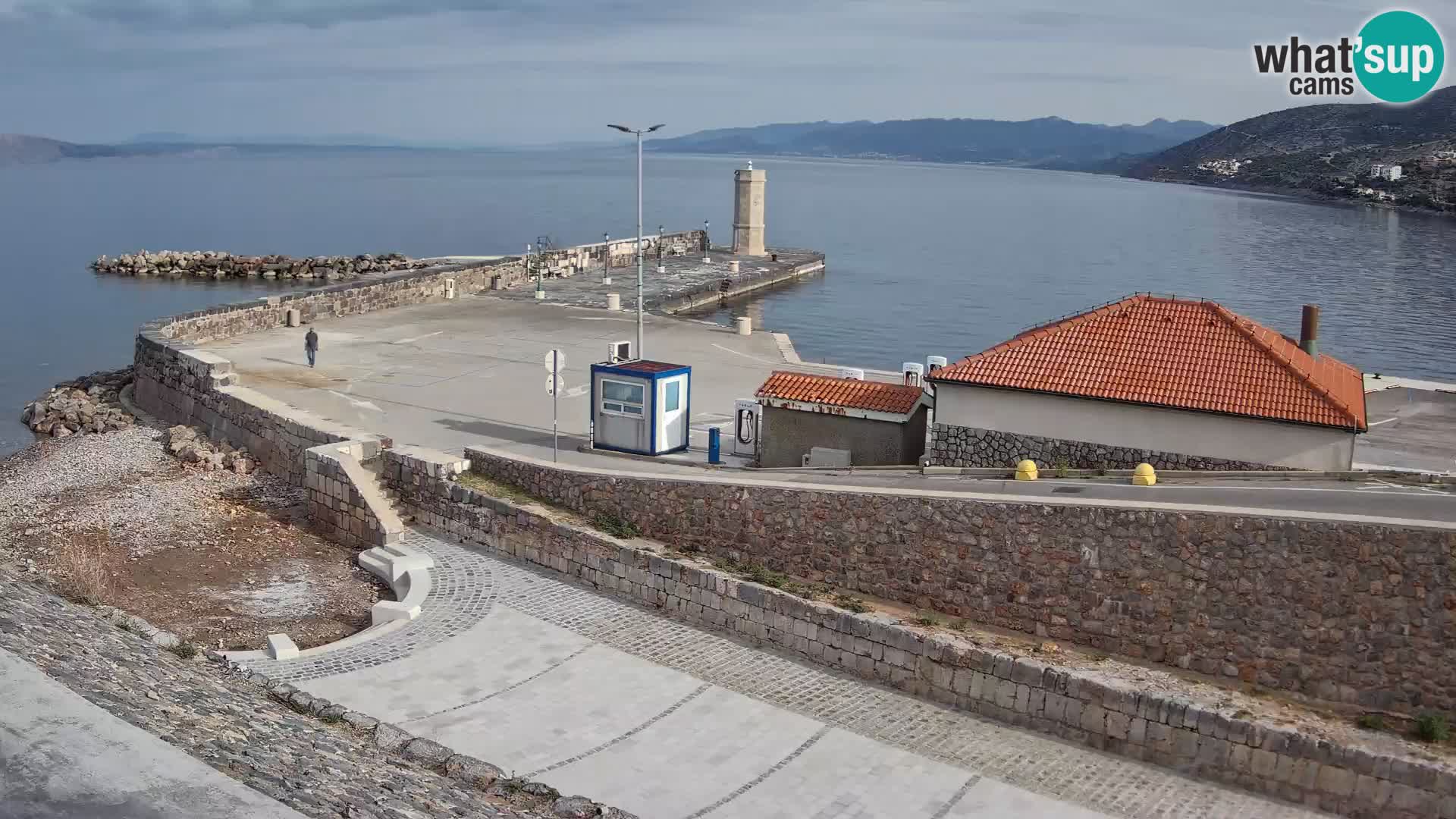 Senj Hafen Webcam – Wellenbrecher & Leuchtturm Liveblick