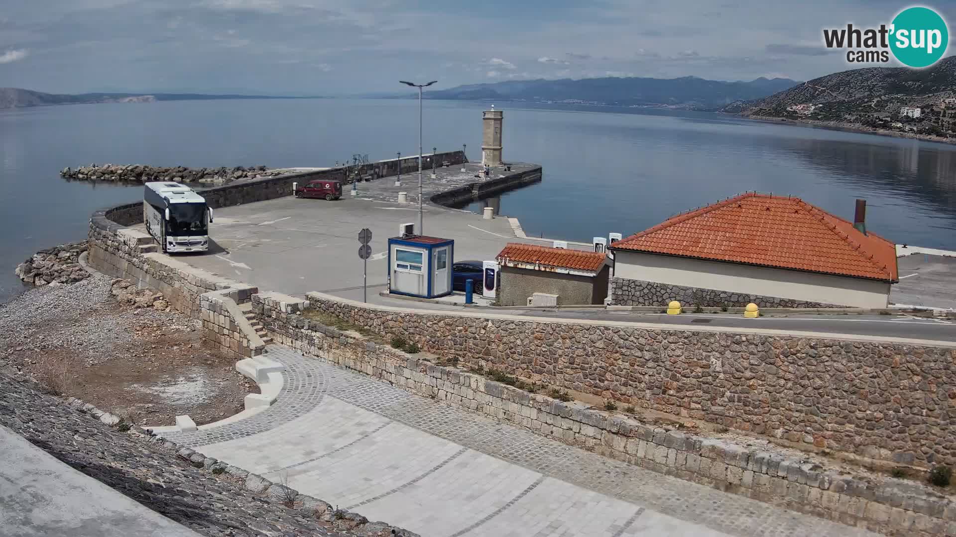 Webcam port de Senj – Vue sur la jetée et le phare