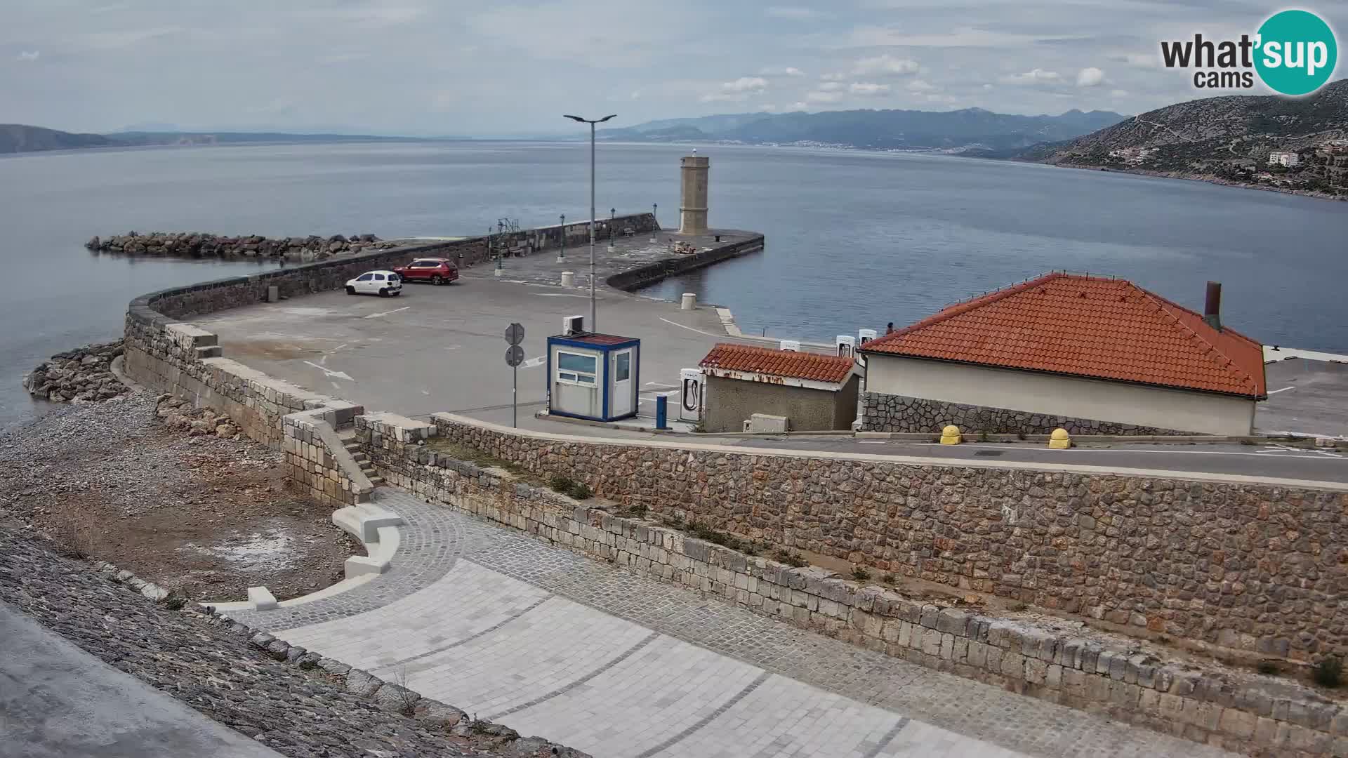 Senj Hafen Webcam – Wellenbrecher & Leuchtturm Liveblick