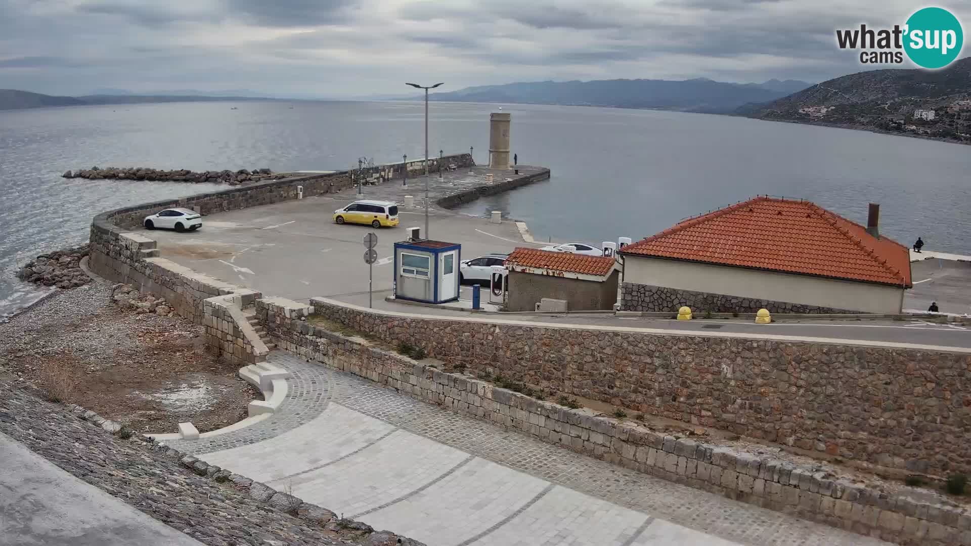 Webcam port de Senj – Vue sur la jetée et le phare