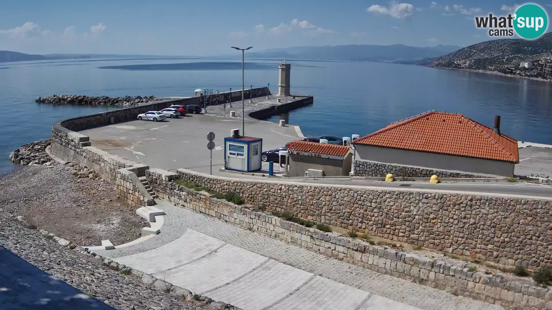 Webcam port de Senj – Vue sur la jetée et le phare