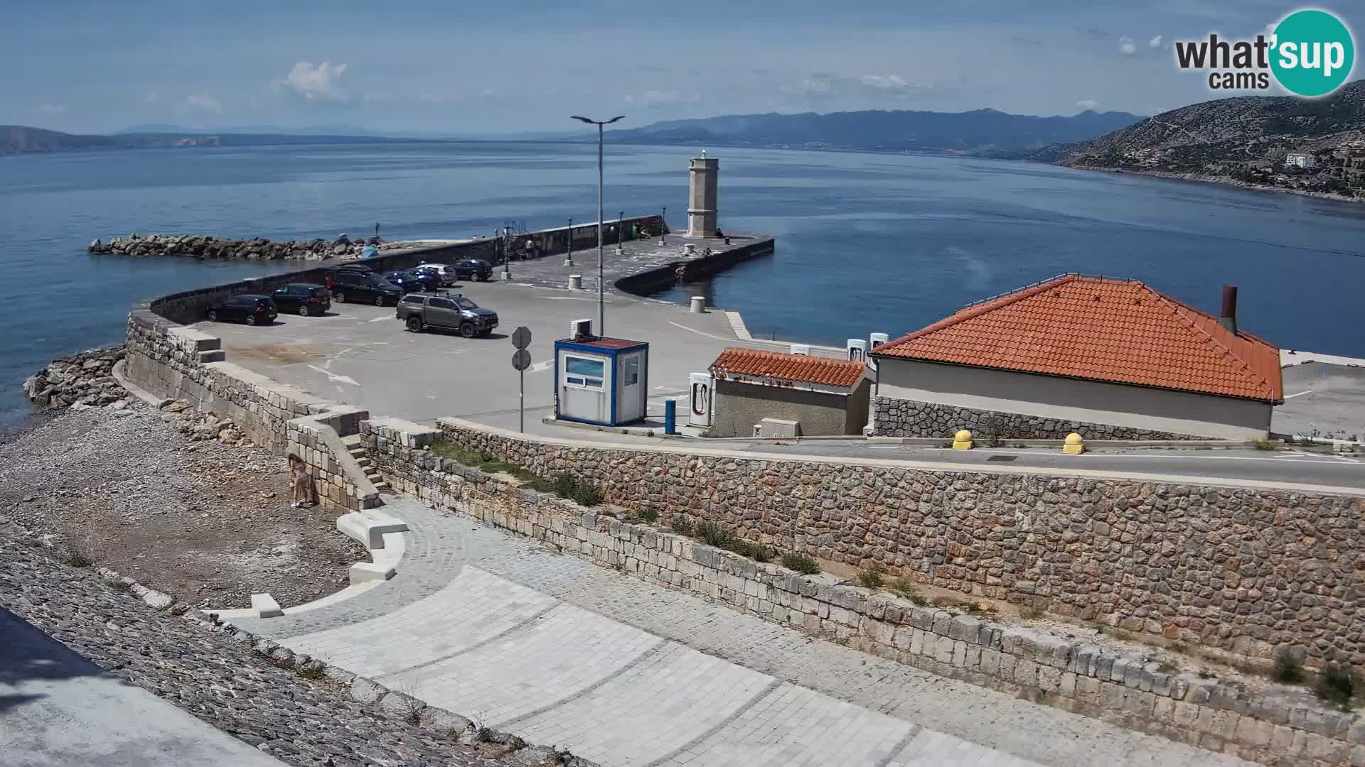 Webcam port de Senj – Vue sur la jetée et le phare