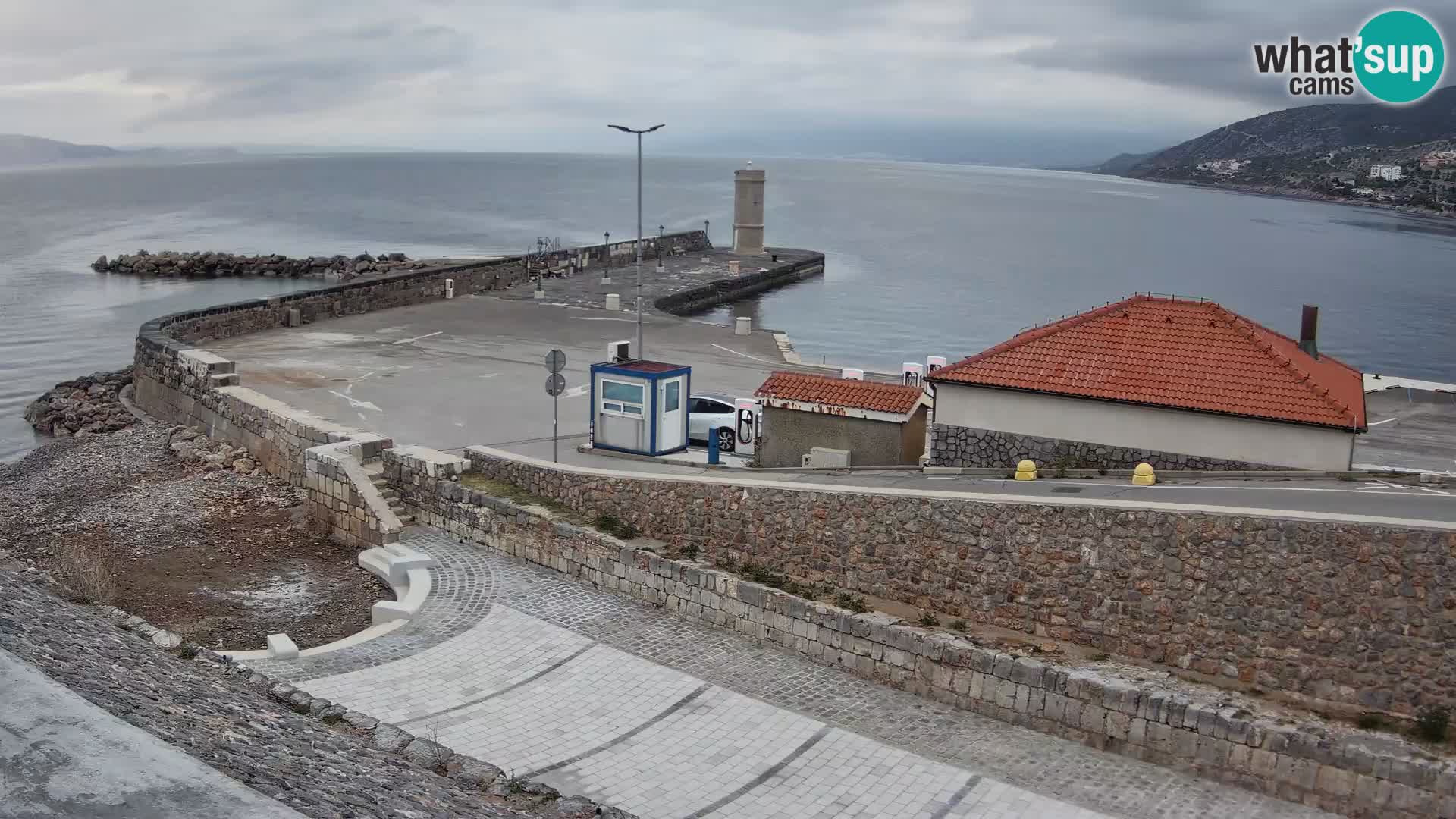 Senj Hafen Webcam – Wellenbrecher & Leuchtturm Liveblick