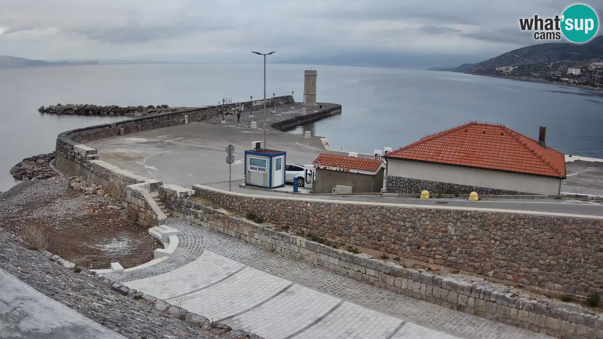 Senj Hafen Webcam – Wellenbrecher & Leuchtturm Liveblick