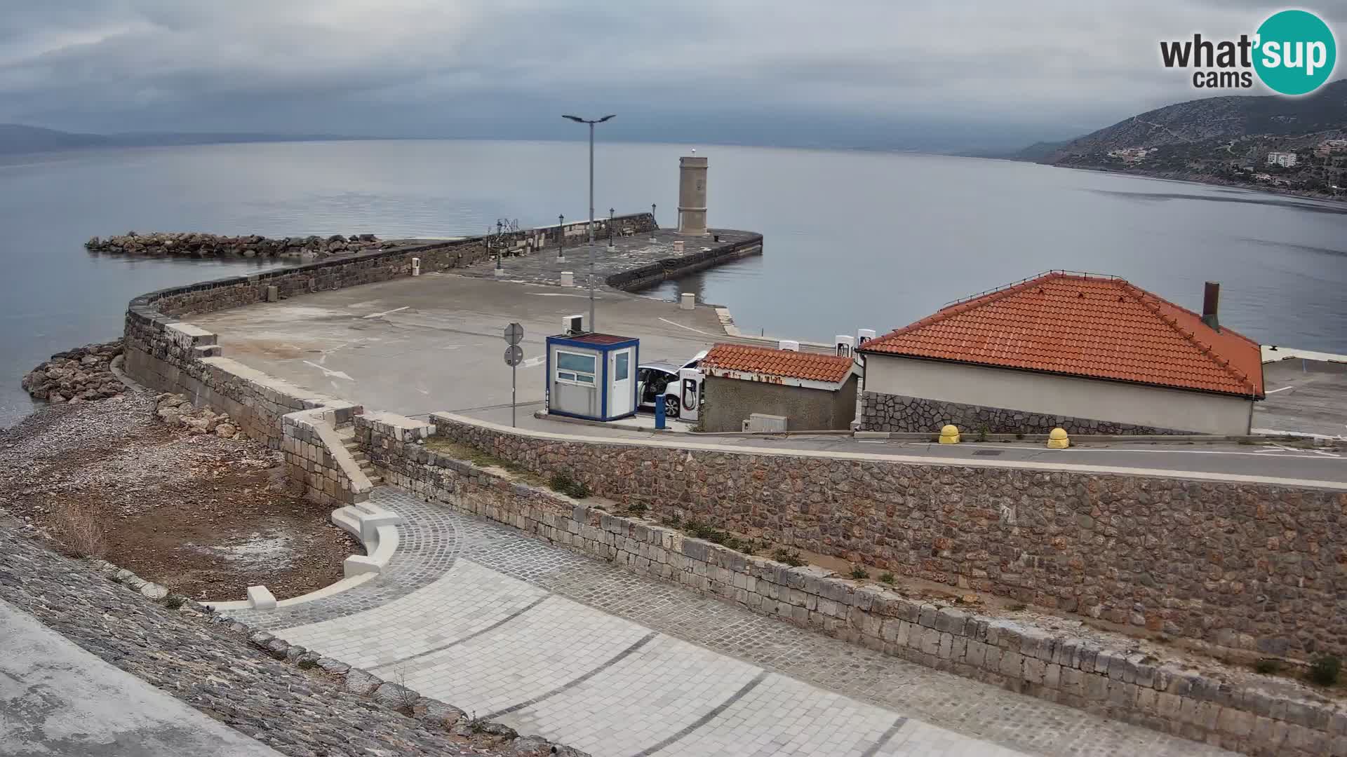 Webcam port de Senj – Vue sur la jetée et le phare