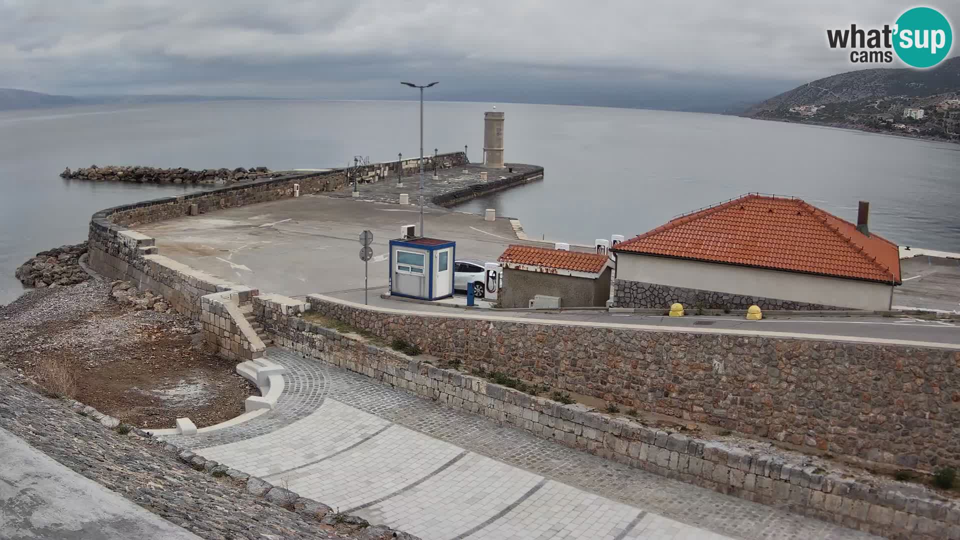 Senj Hafen Webcam – Wellenbrecher & Leuchtturm Liveblick