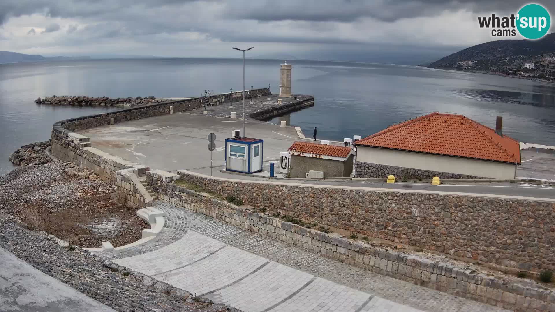 Senj Hafen Webcam – Wellenbrecher & Leuchtturm Liveblick