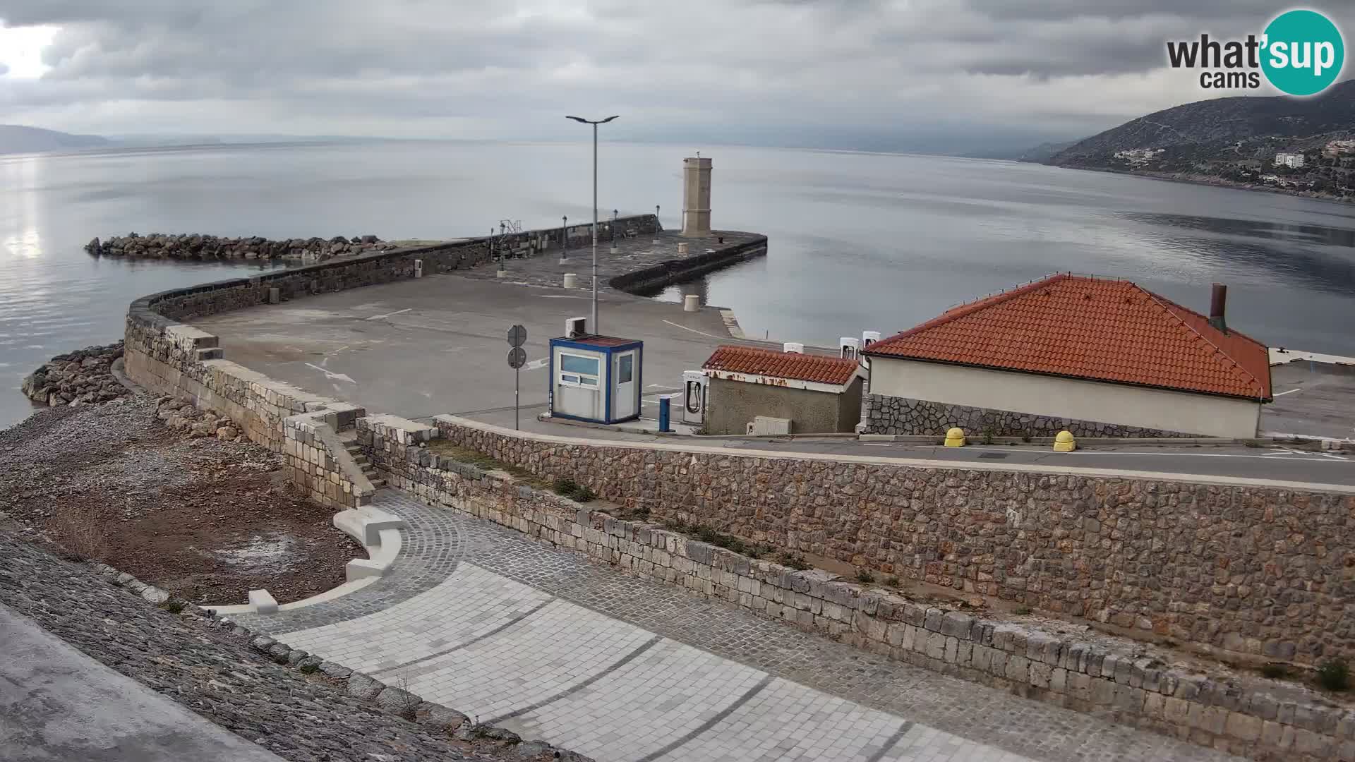 Senj Hafen Webcam – Wellenbrecher & Leuchtturm Liveblick