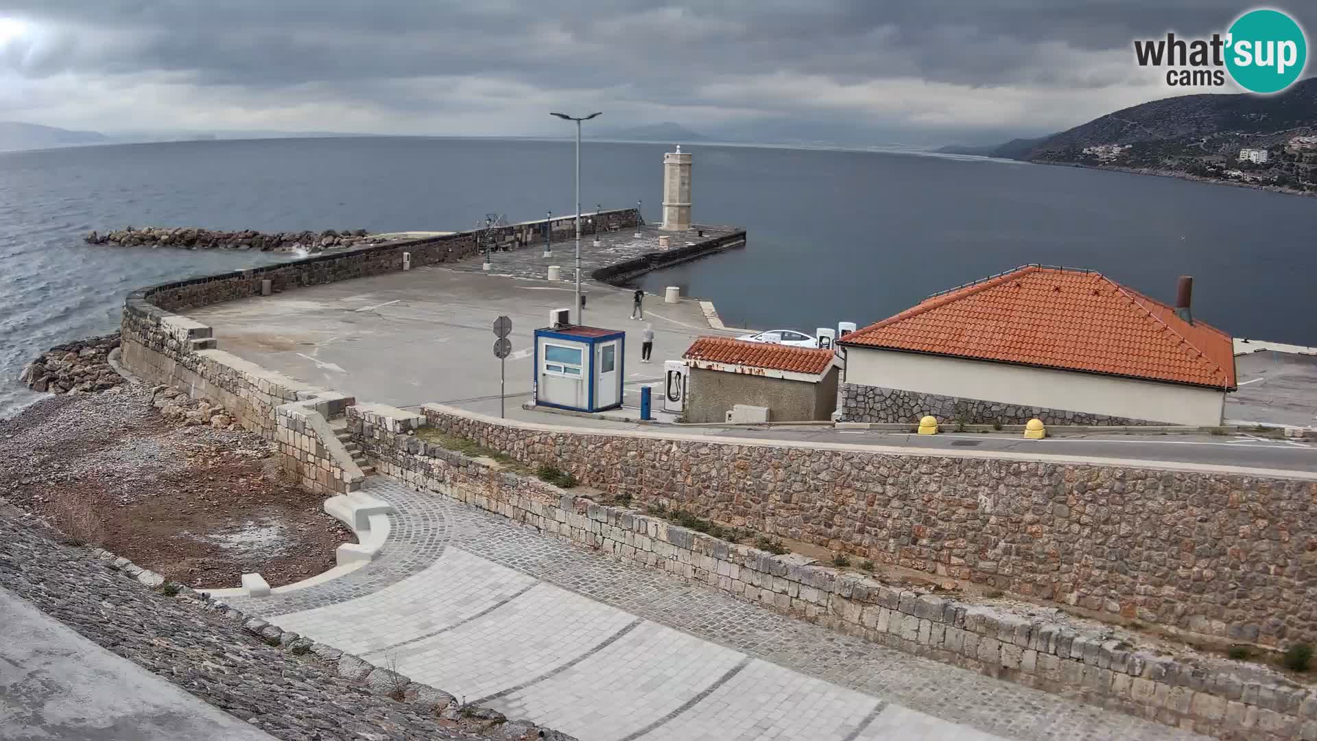 Senj Hafen Webcam – Wellenbrecher & Leuchtturm Liveblick