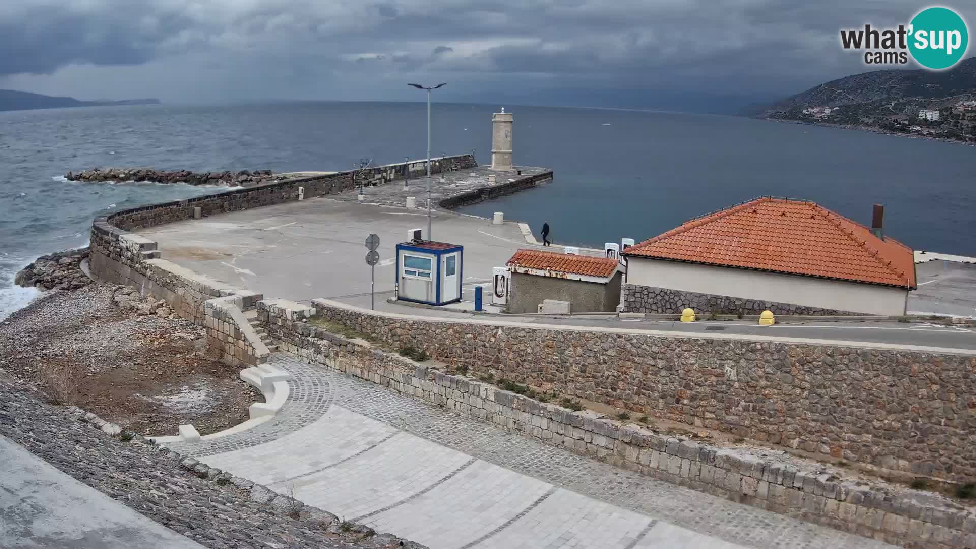 Senj Hafen Webcam – Wellenbrecher & Leuchtturm Liveblick