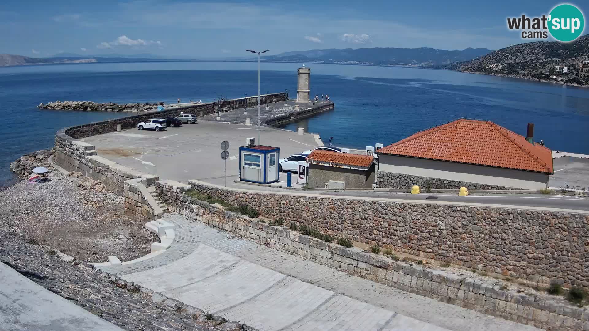 Senj Hafen Webcam – Wellenbrecher & Leuchtturm Liveblick