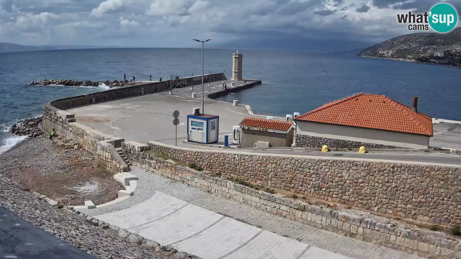 Webcam port de Senj – Vue sur la jetée et le phare