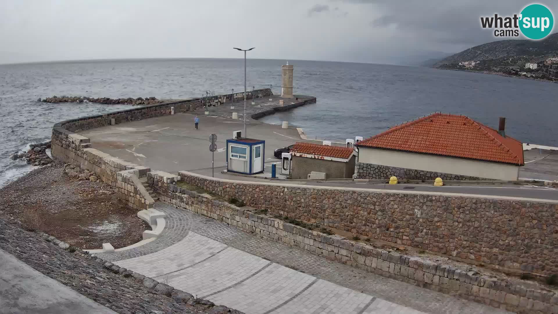 Senj Hafen Webcam – Wellenbrecher & Leuchtturm Liveblick