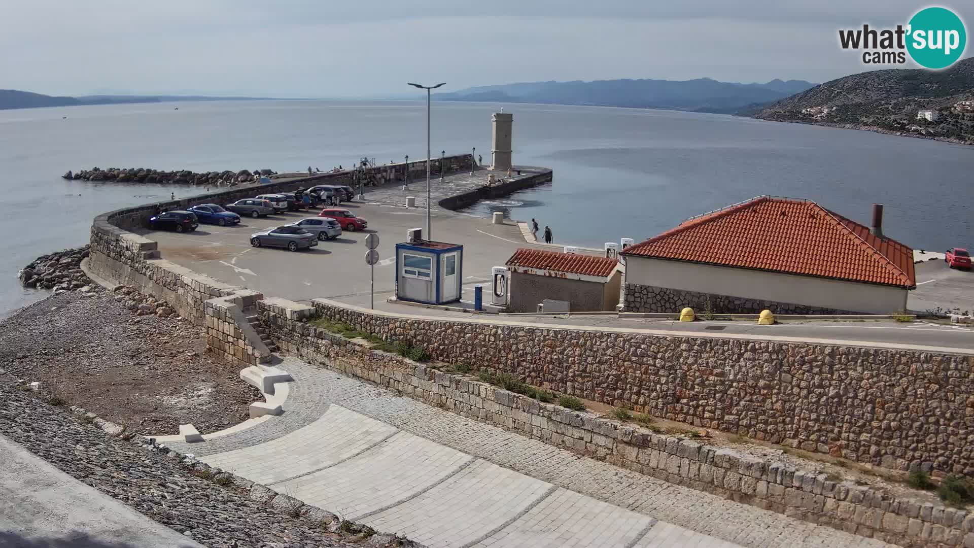 Webcam port de Senj – Vue sur la jetée et le phare