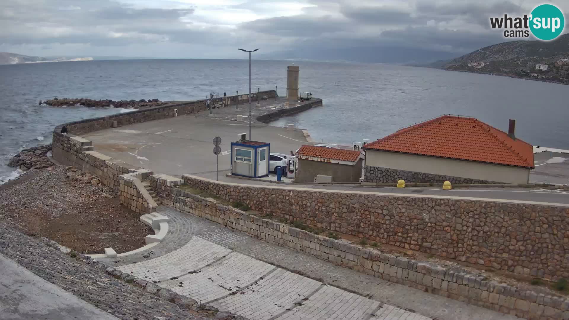 Webcam port de Senj – Vue sur la jetée et le phare