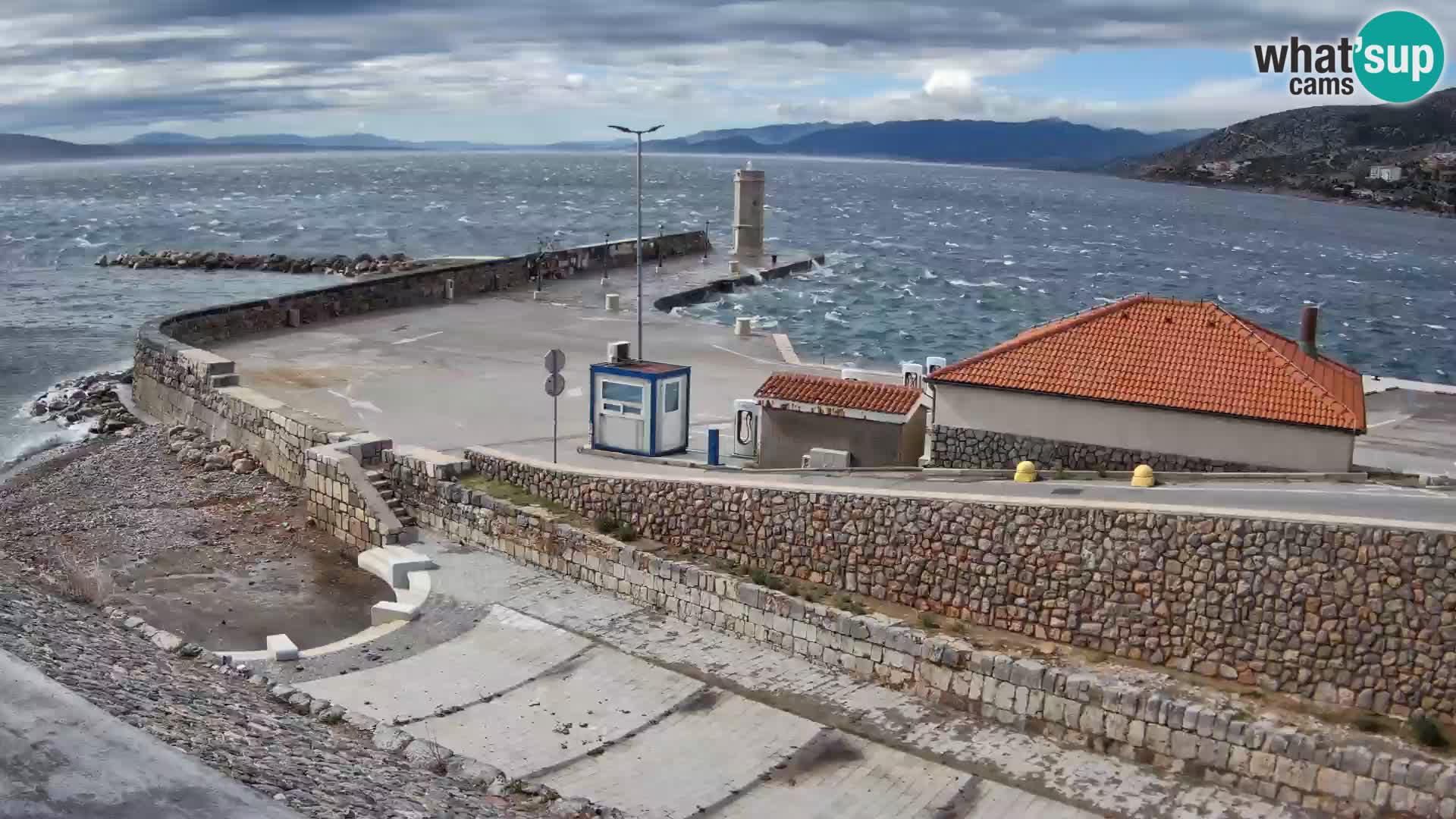 Webcam puerto de Senj – Rompeolas y faro en directo