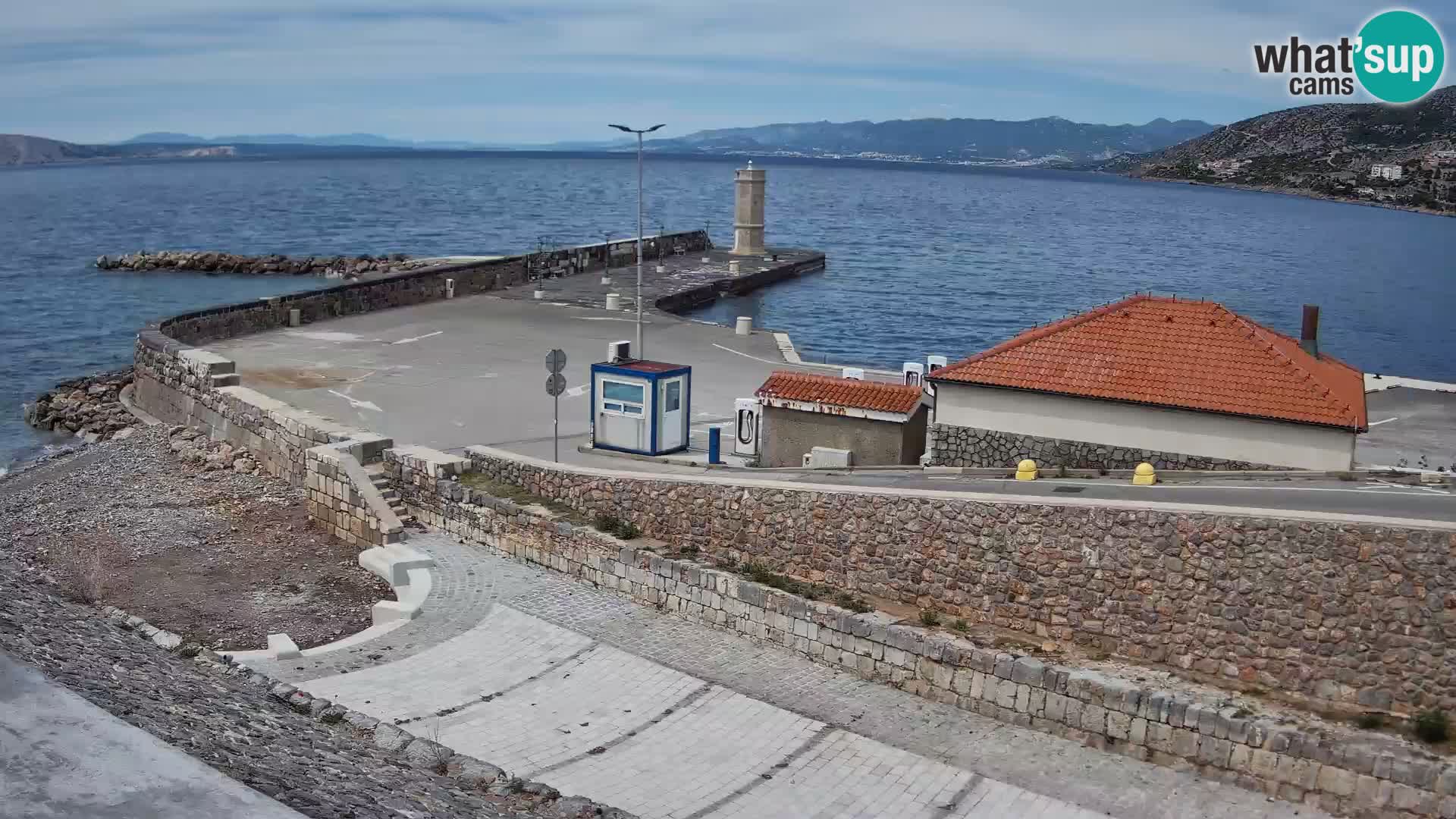 Senj Hafen Webcam – Wellenbrecher & Leuchtturm Liveblick