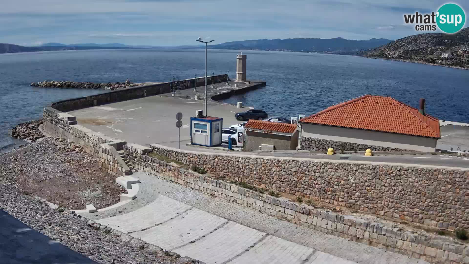 Senj Hafen Webcam – Wellenbrecher & Leuchtturm Liveblick