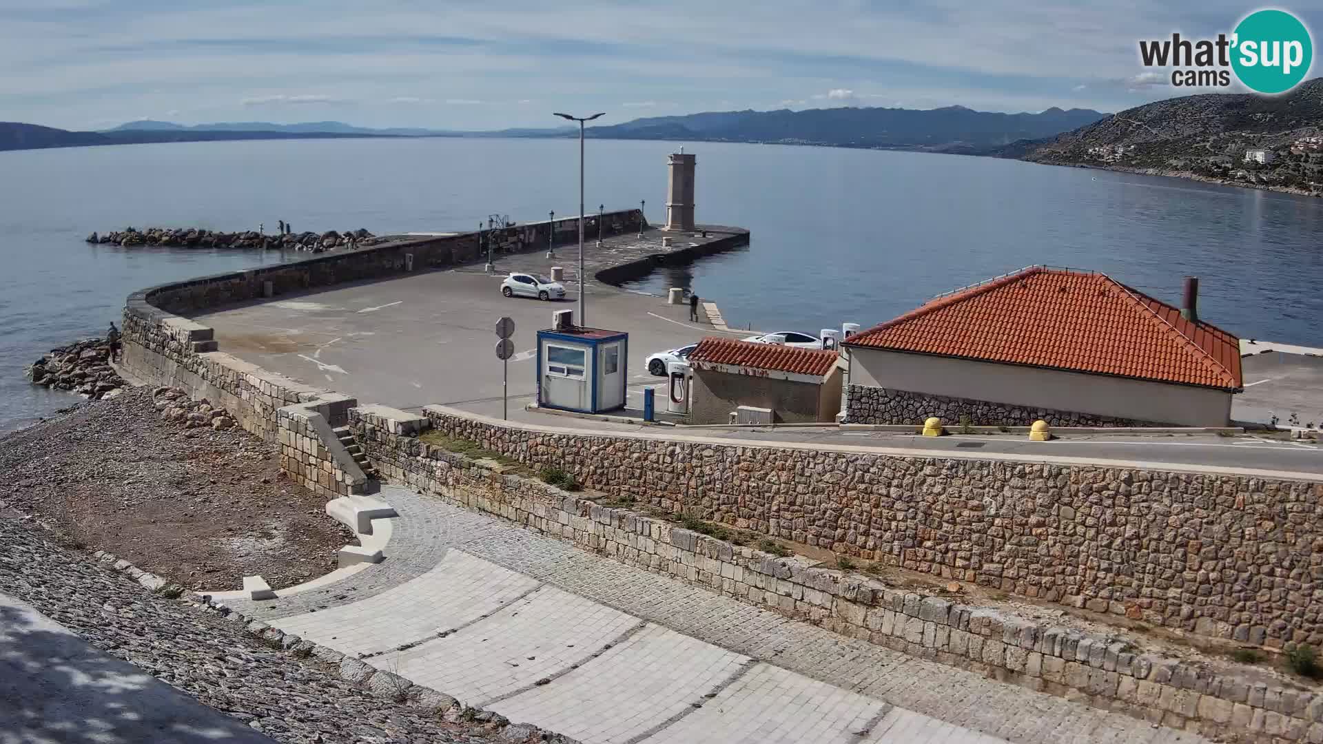 Webcam port de Senj – Vue sur la jetée et le phare