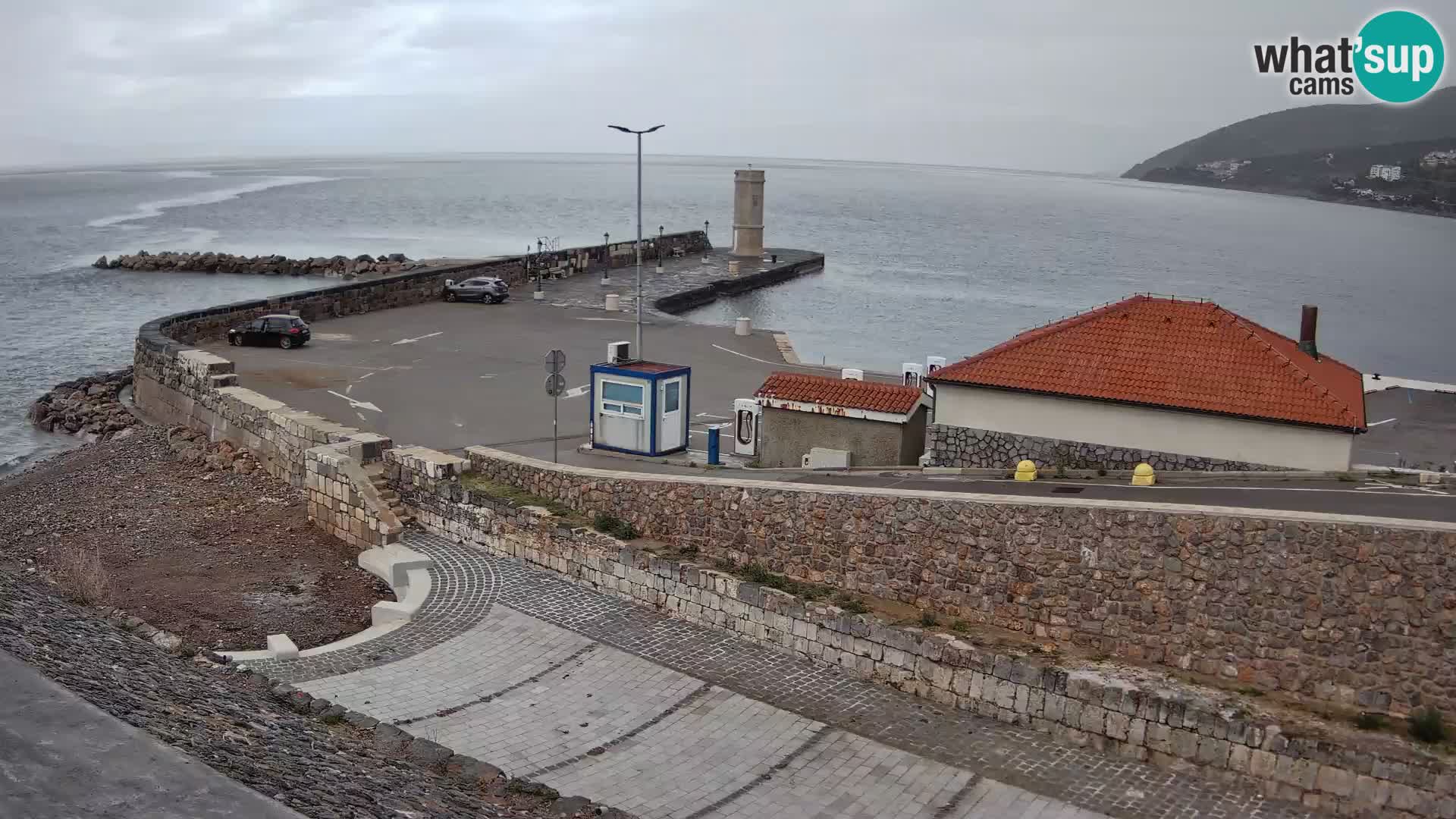Senj Hafen Webcam – Wellenbrecher & Leuchtturm Liveblick