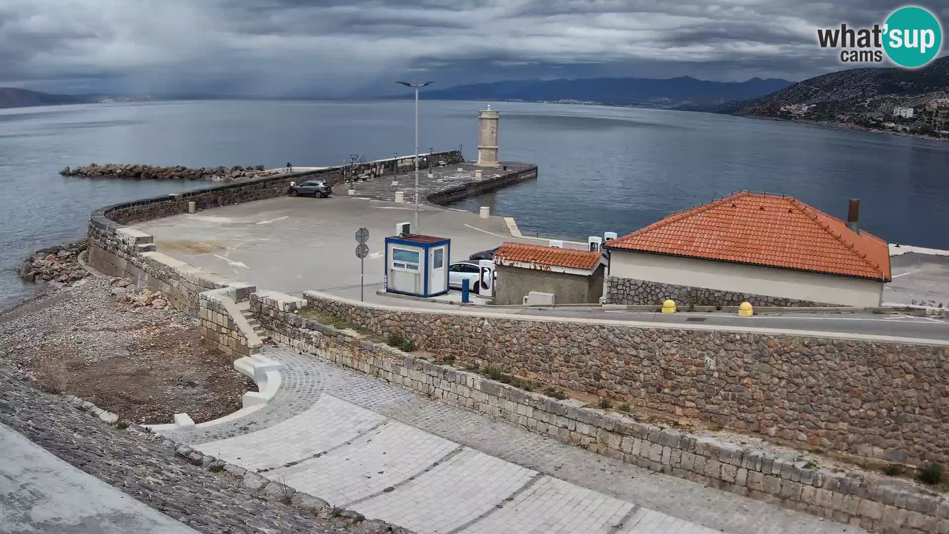 Senj Hafen Webcam – Wellenbrecher & Leuchtturm Liveblick