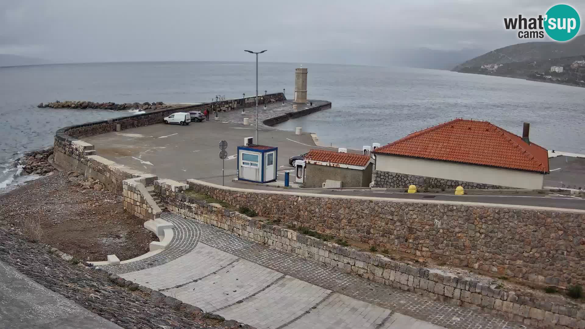 Senj Hafen Webcam – Wellenbrecher & Leuchtturm Liveblick