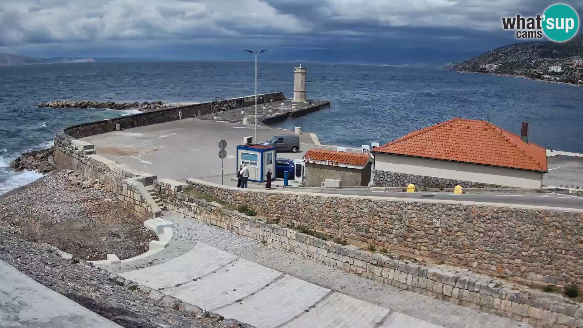 Webcam port de Senj – Vue sur la jetée et le phare