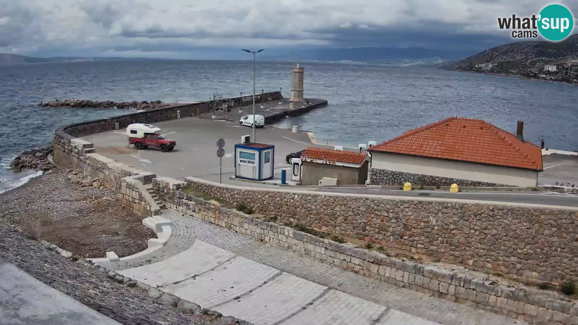 Senj Hafen Webcam – Wellenbrecher & Leuchtturm Liveblick