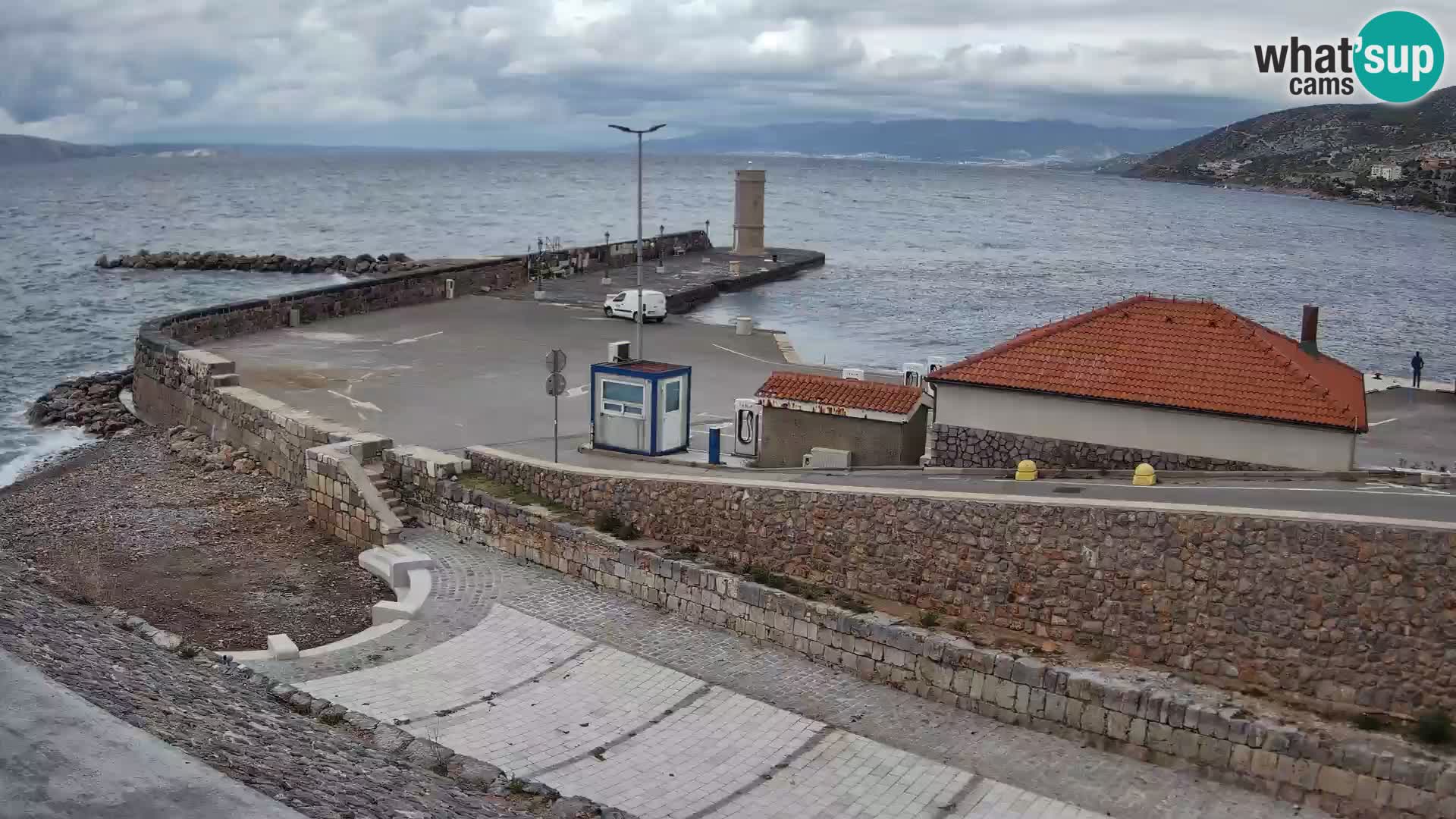 Senj Hafen Webcam – Wellenbrecher & Leuchtturm Liveblick