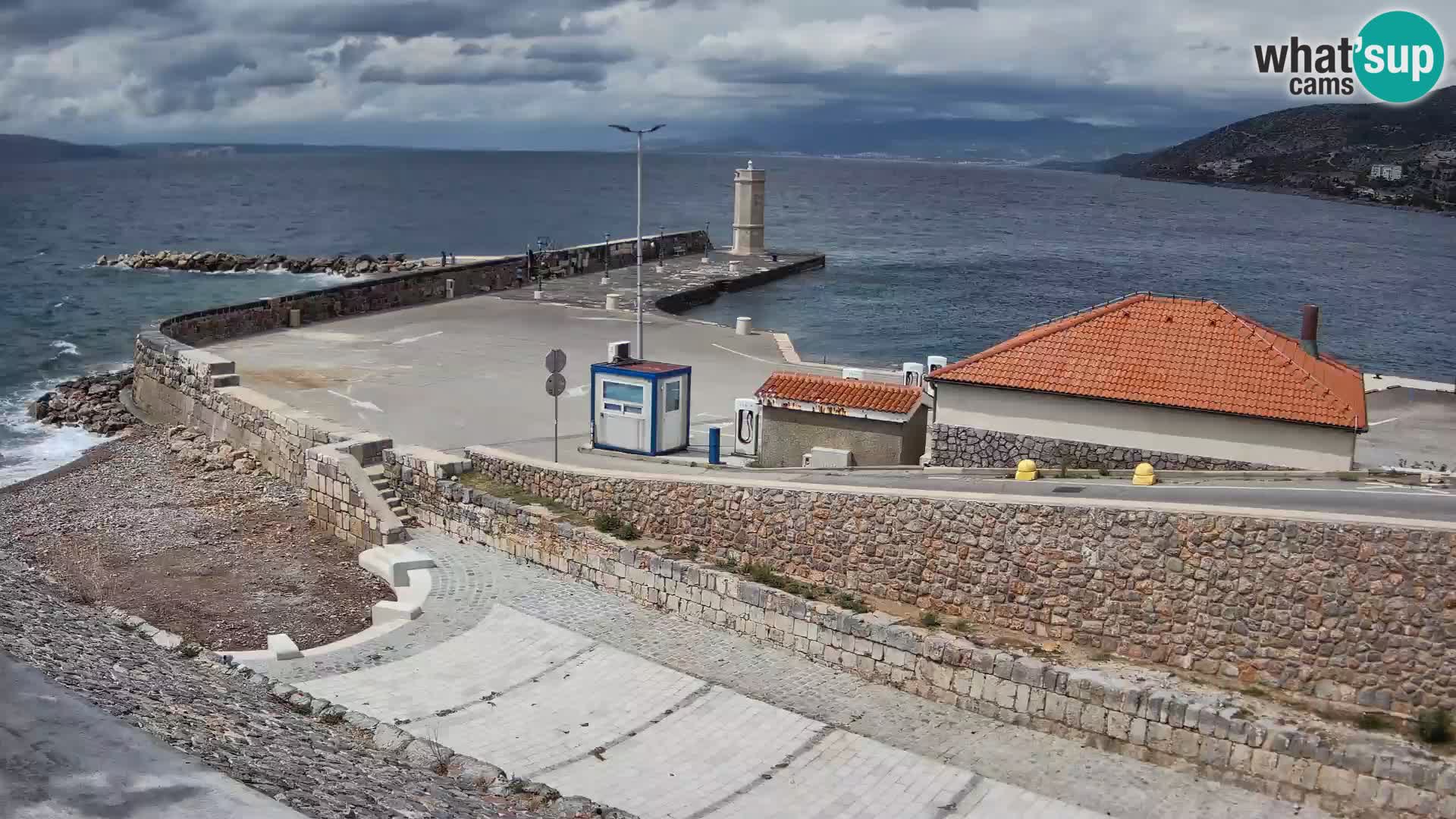 Webcam puerto de Senj – Rompeolas y faro en directo