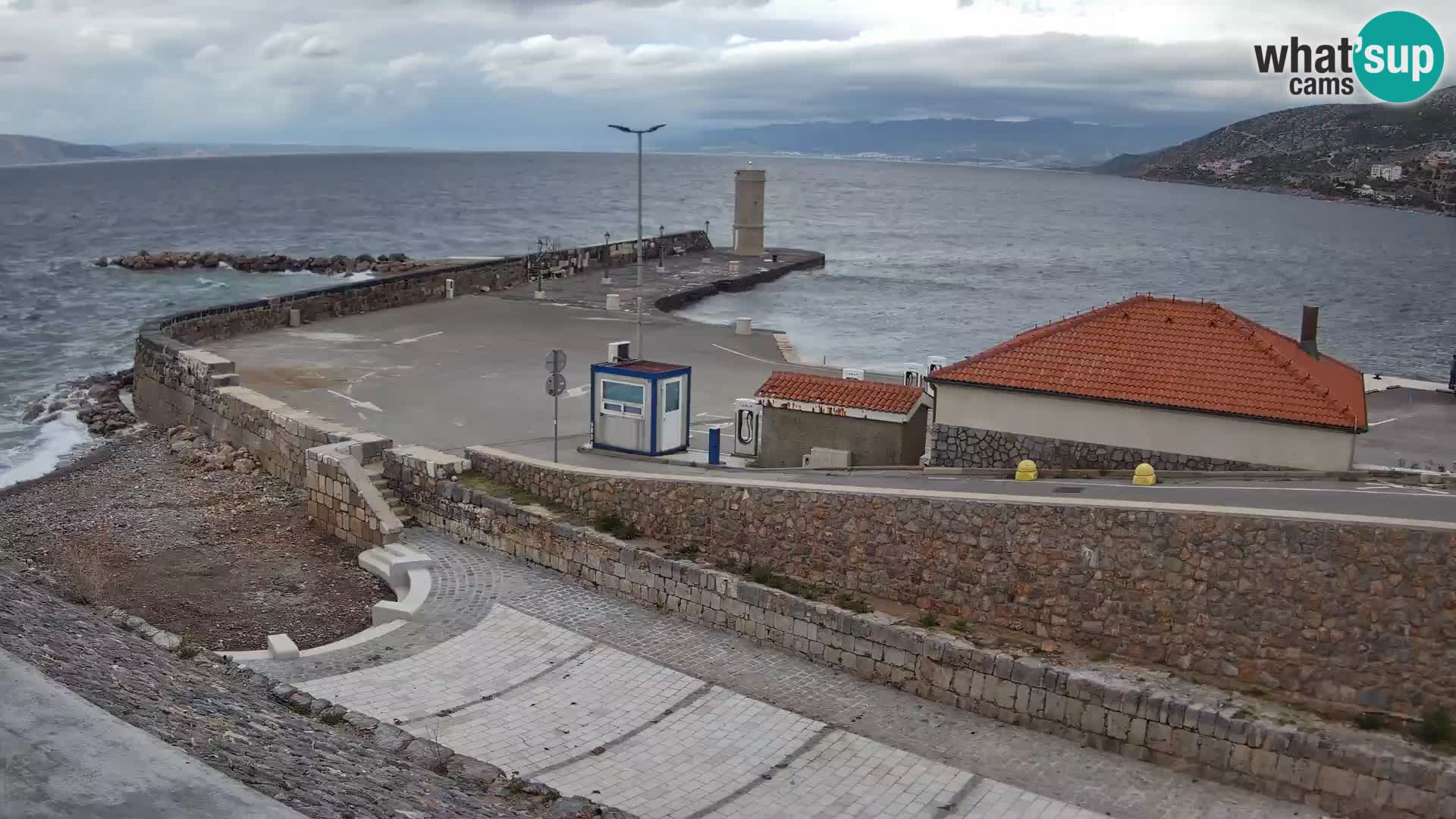 Senj Hafen Webcam – Wellenbrecher & Leuchtturm Liveblick
